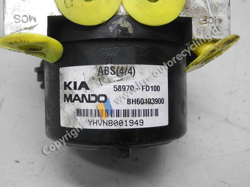 Kia Rio DC Bj.2003 1,3 55kw Hydroaggregat ABS Block 58970FD100 MANDO BH60103900